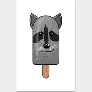 Animal Popsicle Raccoon Ice Cream Summer Gift Posters and Art